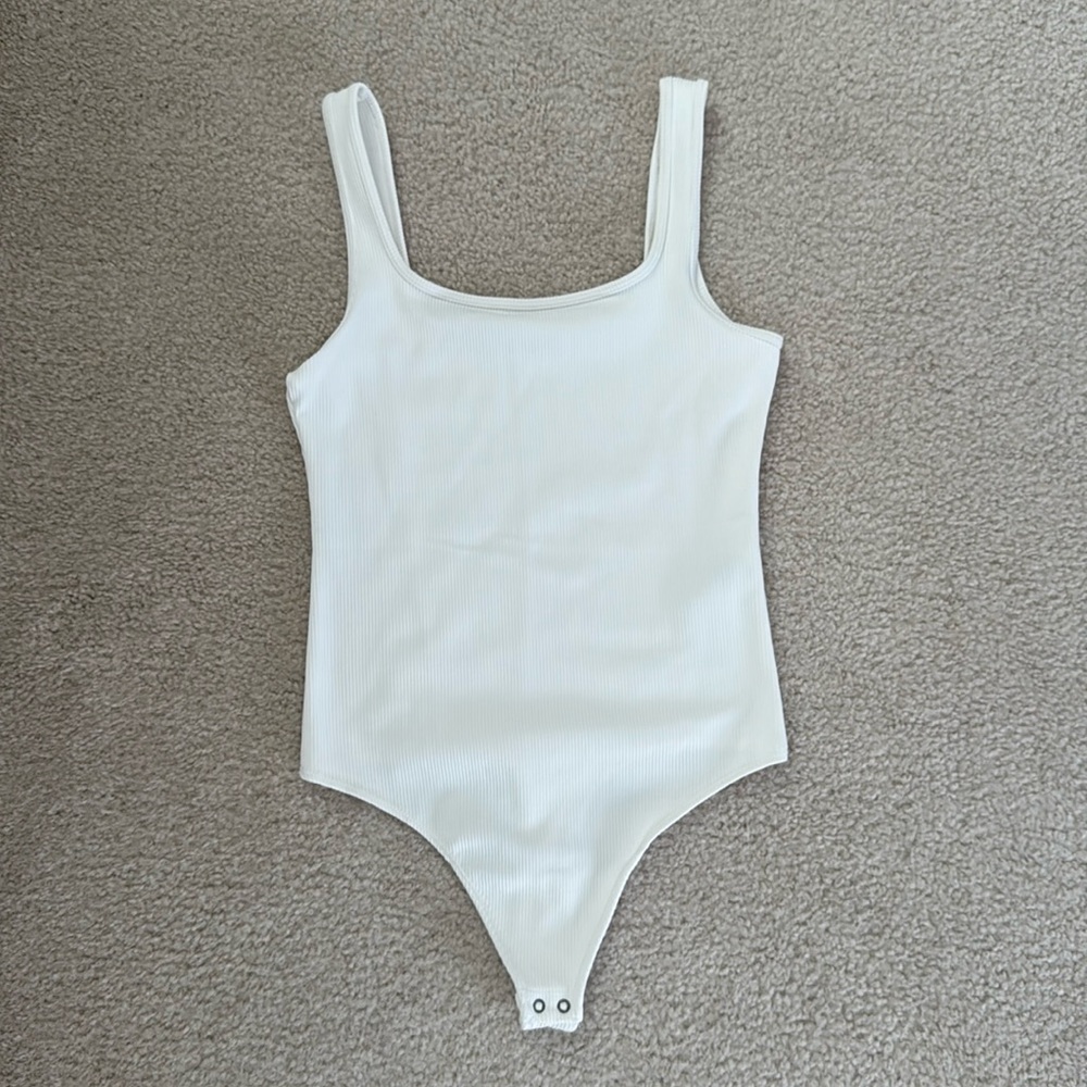 Abercrombie & Fitch Cotton Blend Seamless Fabric Tank Bodysuit SZ S